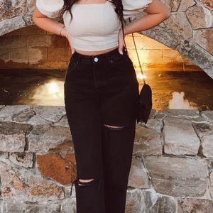 Zara high waisted wide leg jeans